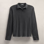Slub Jersey Long Sleeve Open Polo in Magma Pigment | James Perse Los Angeles