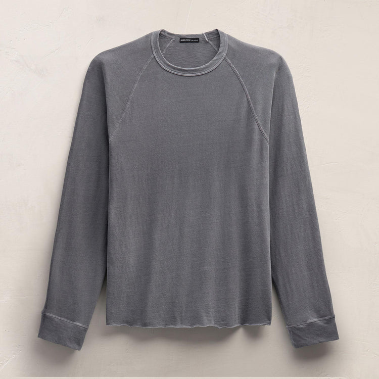 Long Sleeve Raglan Crew in Cavalry Pigment | James Perse Los Angeles