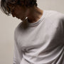 Slub Jersey Long Sleeve Raglan Crew in White | James Perse Los Angeles