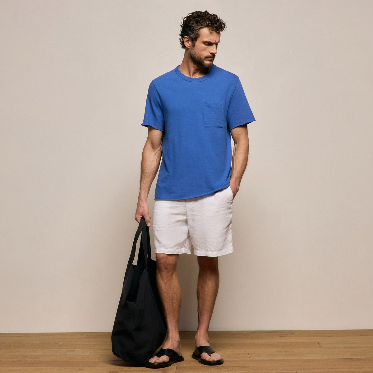 Slub Jersey Pocket Tee in Baltic Blue | James Perse Los Angeles