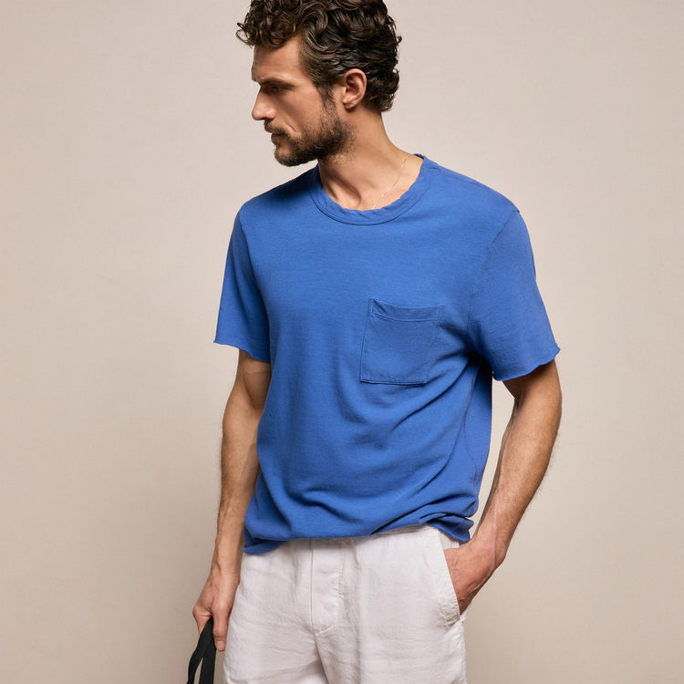 Slub Jersey Pocket Tee in Baltic Blue | James Perse Los Angeles