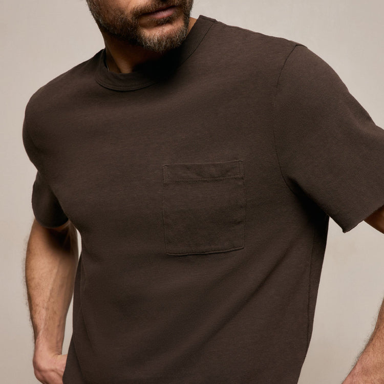 Slub Jersey Pocket Tee in Bark Pigment | James Perse Los Angeles