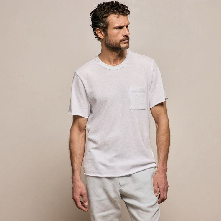 Slub Jersey Pocket Tee in White | James Perse Los Angeles