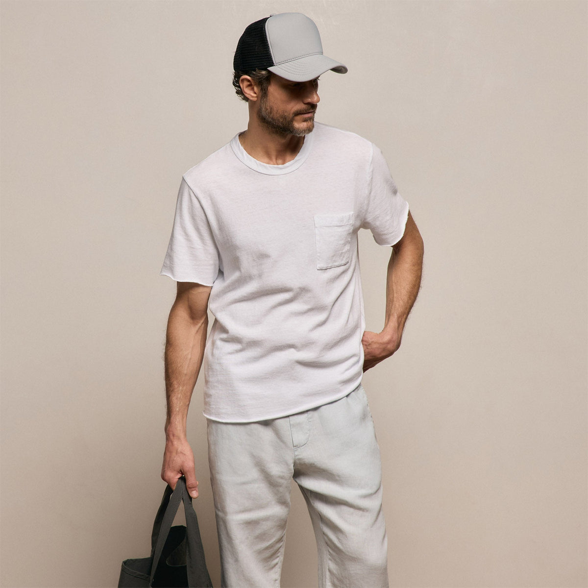 Slub Jersey Pocket Tee in White | James Perse Los Angeles