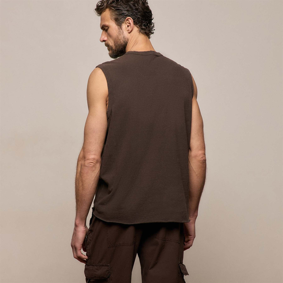 Slub Jersey Tank in Bark Pigment | James Perse Los Angeles