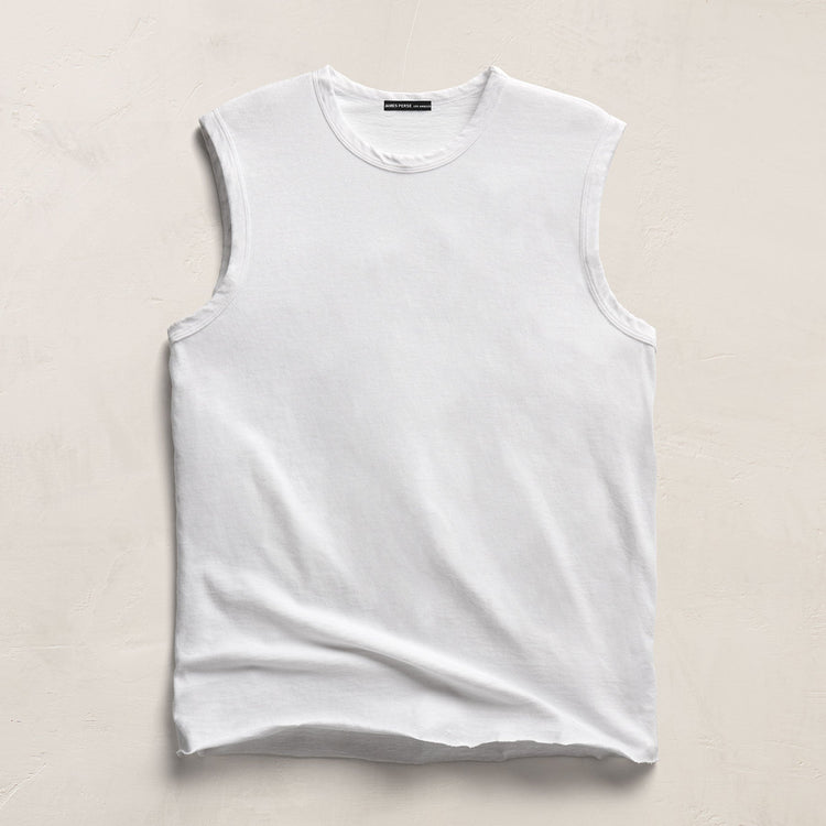 Slub Jersey Tank in White | James Perse Los Angeles