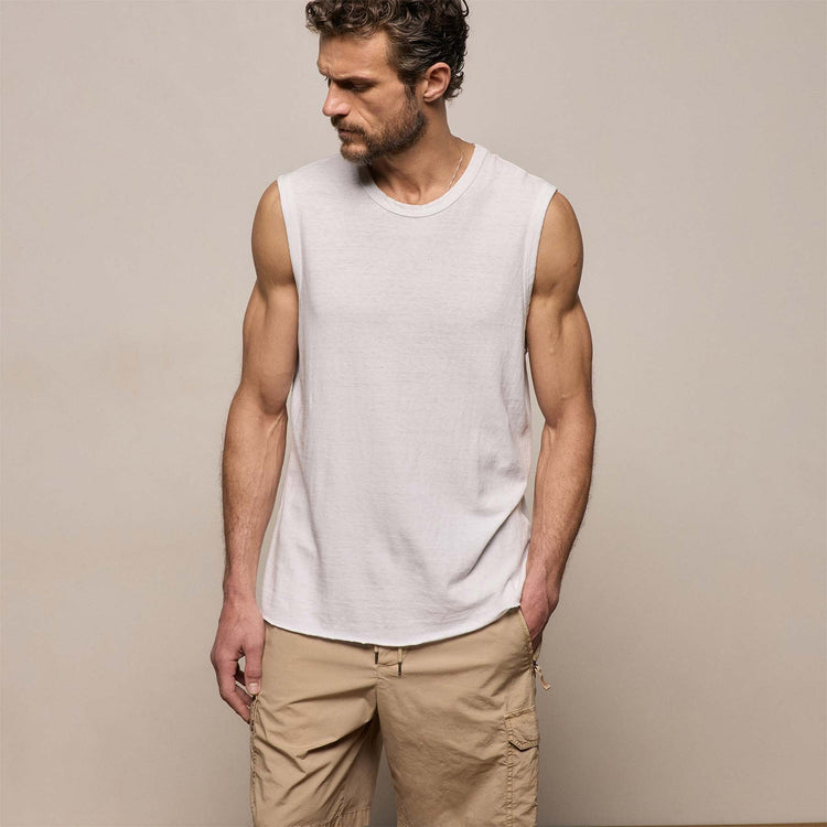 Slub Jersey Tank in White | James Perse Los Angeles