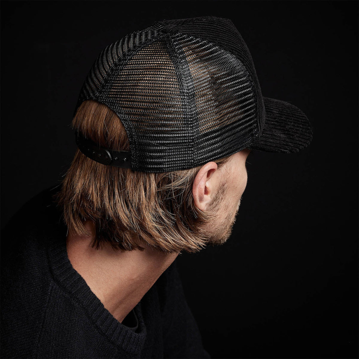 Corduroy Trucker Hat in Black | James Perse Los Angeles