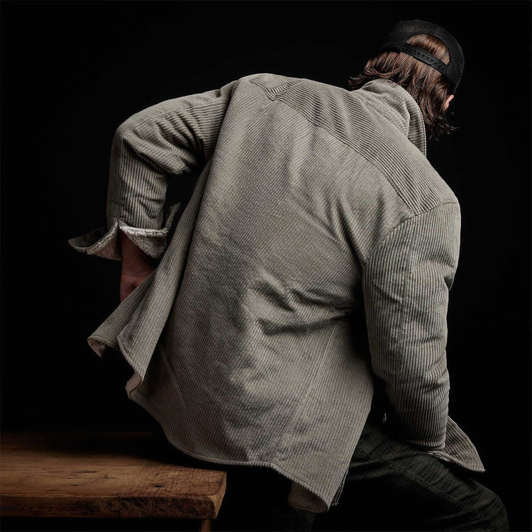 Sherpa Lined Jumbo Cord Jacket in Concrete | James Perse Los Angeles
