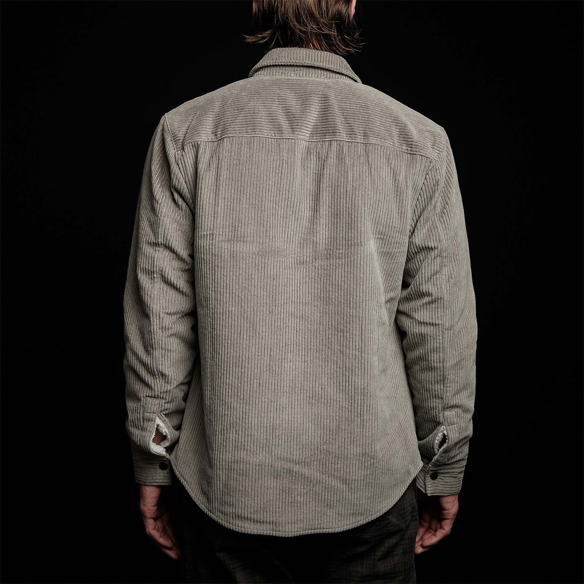 Sherpa Lined Jumbo Cord Jacket in Concrete | James Perse Los Angeles