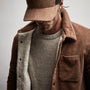 Sherpa Lined Corduroy Shirt Jacket in Chestnut | James Perse Los Angeles
