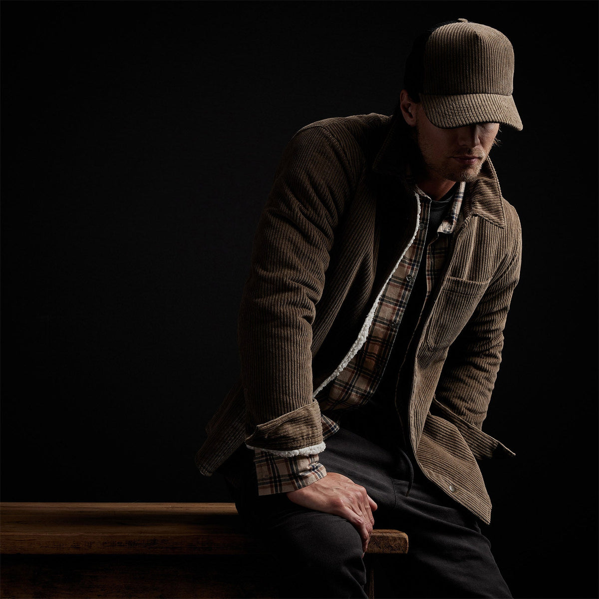 Sherpa Lined Jumbo Cord Jacket in Old Whiskey | James Perse Los Angeles