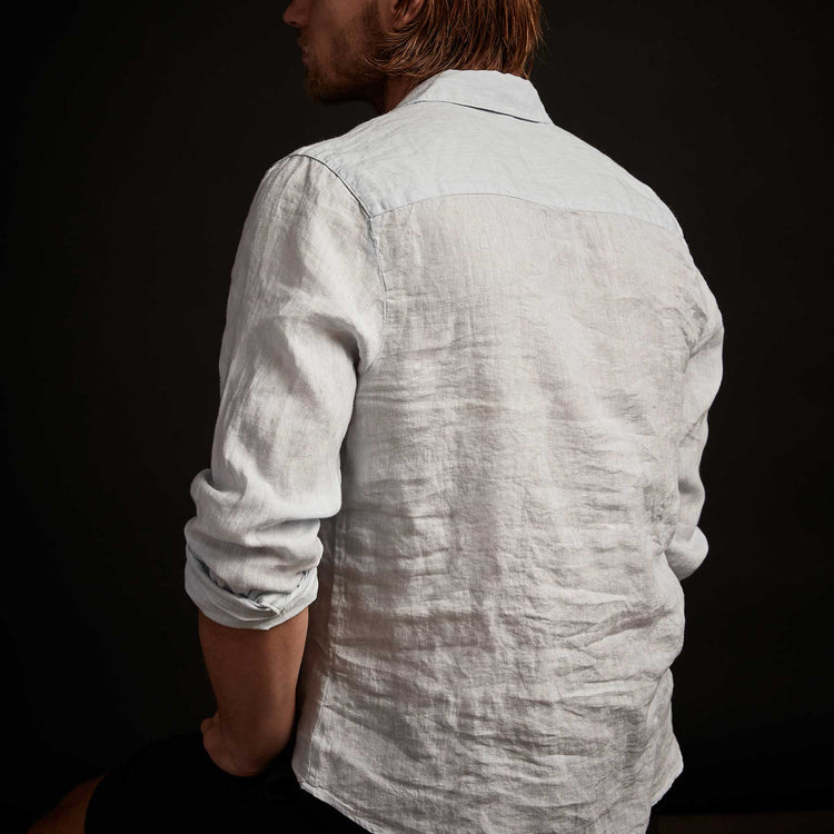 Long Sleeve Linen Pocket Shirt  In Wash | James Perse Los Angeles