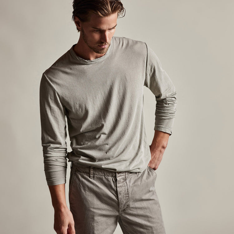Shirttail Hem Crew in Dapple Pigment | James Perse Los Angeles