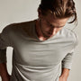 Shirttail Hem Crew in Dapple Pigment | James Perse Los Angeles