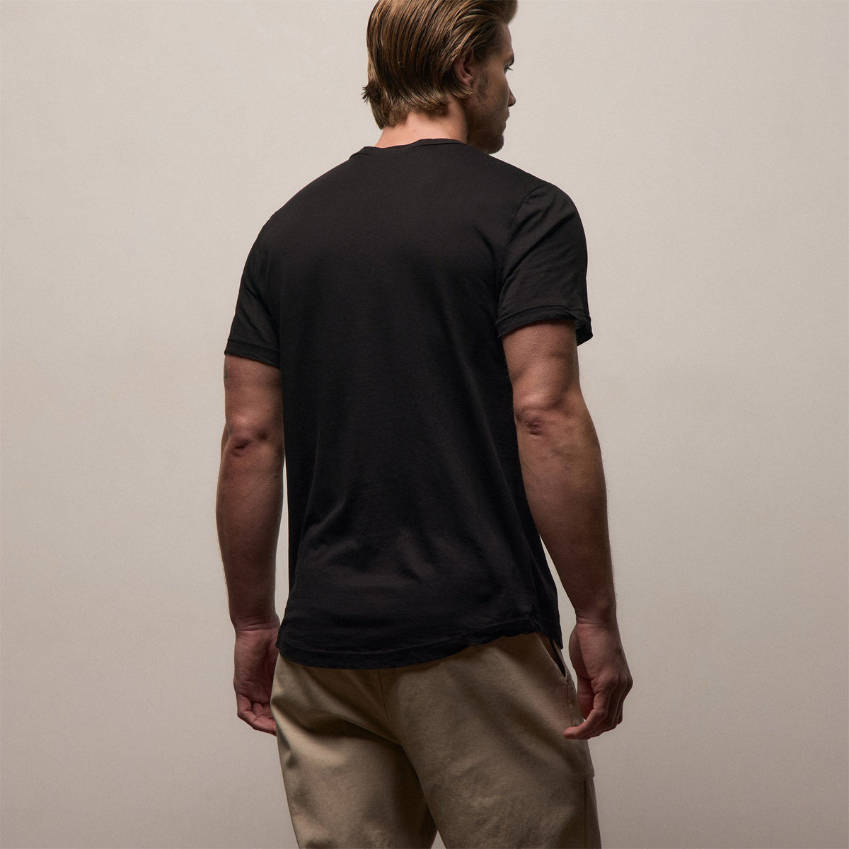 Clear Jersey Crew in Black | James Perse Los Angeles
