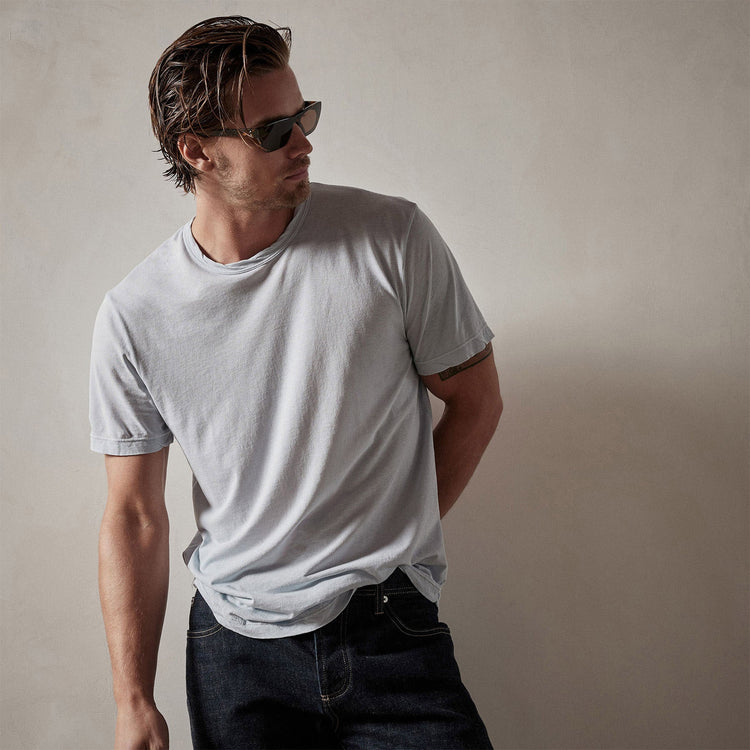 Clear Jersey Crew in Baby Blue Pigment | James Perse Los Angeles
