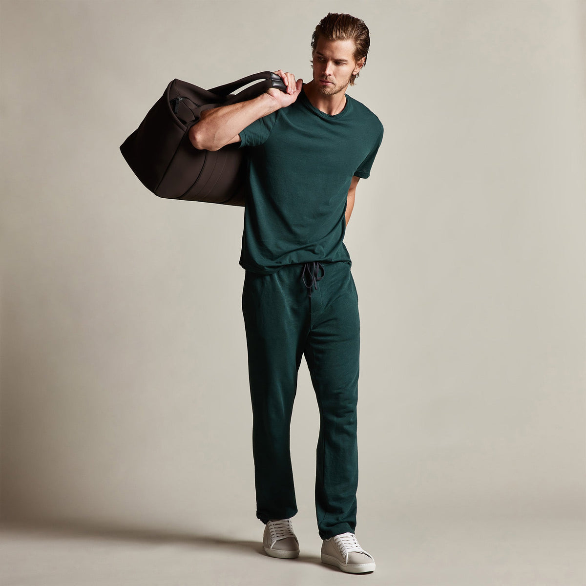 Clear Jersey Crew in Canopy Pigment | James Perse Los Angeles