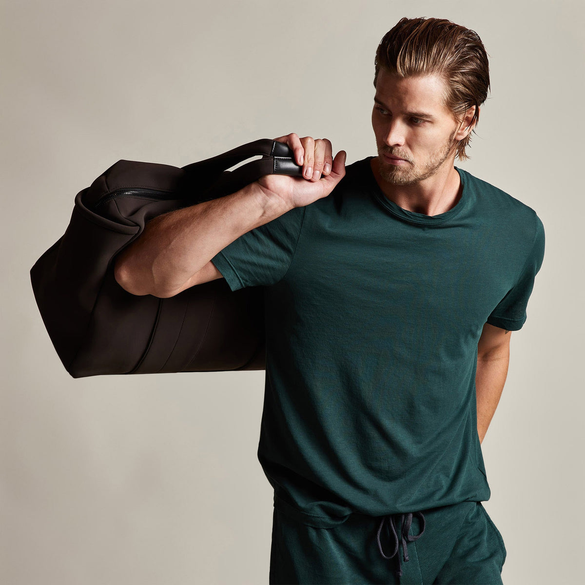 Clear Jersey Crew in Canopy Pigment | James Perse Los Angeles