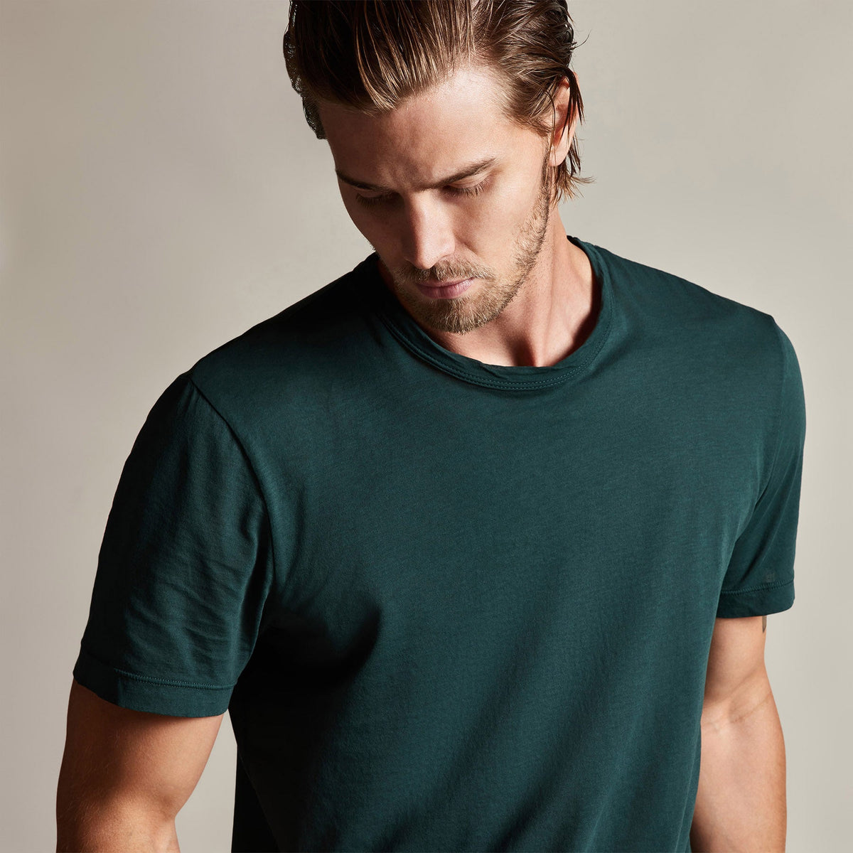 Clear Jersey Crew in Canopy Pigment | James Perse Los Angeles