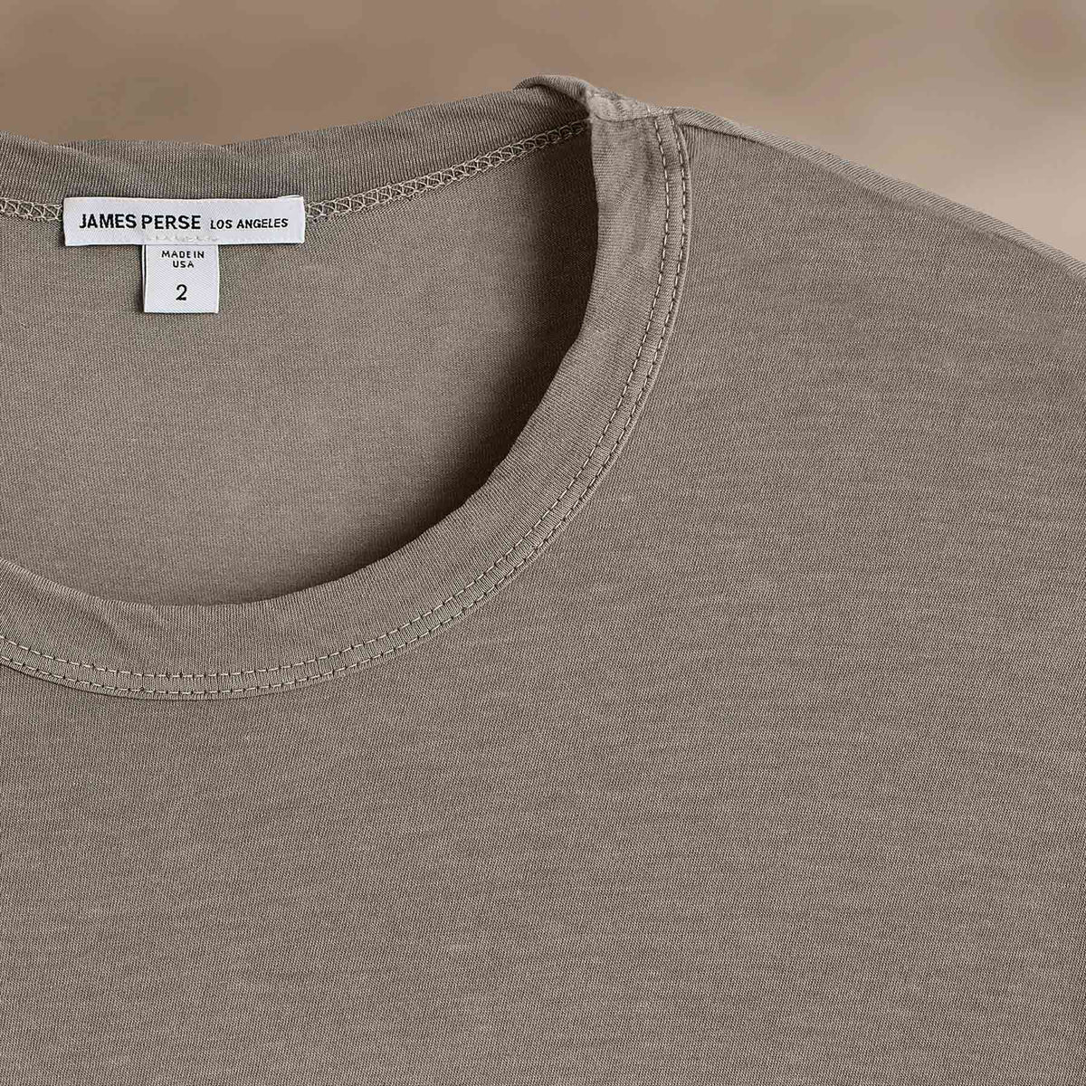 Clear Jersey Crew in Coyote Pigment | James Perse Los Angeles