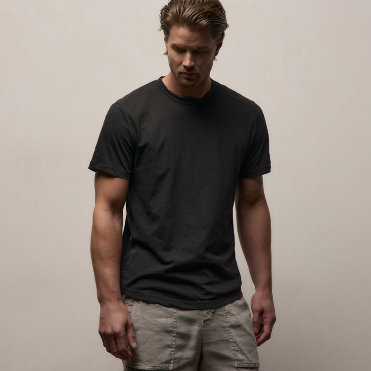 Clear Jersey Crew in Carbon Pigment | James Perse Los Angeles
