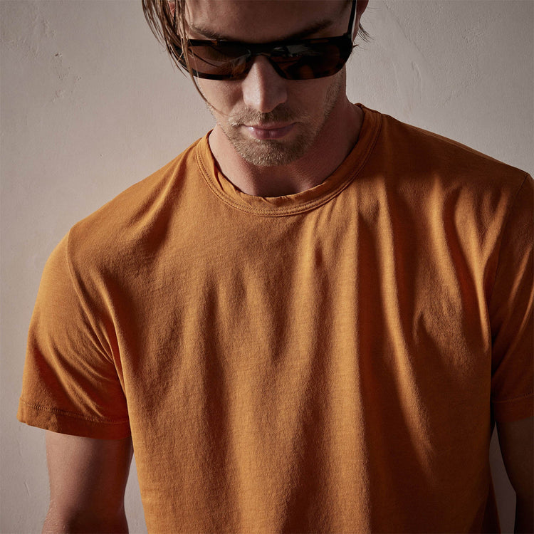 Clear Jersey Crew in Citrine Pigment | James Perse Los Angeles