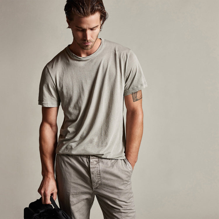 Clear Jersey Crew in Dapple Pigment | James Perse Los Angeles