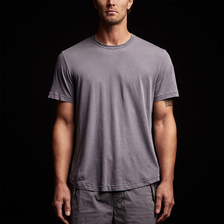Clear Jersey Crew in Flannel Pigment | James Perse Los Angeles