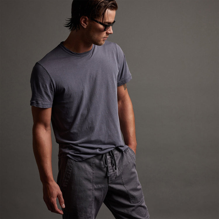 Clear Jersey Crew in Flannel Pigment | James Perse Los Angeles