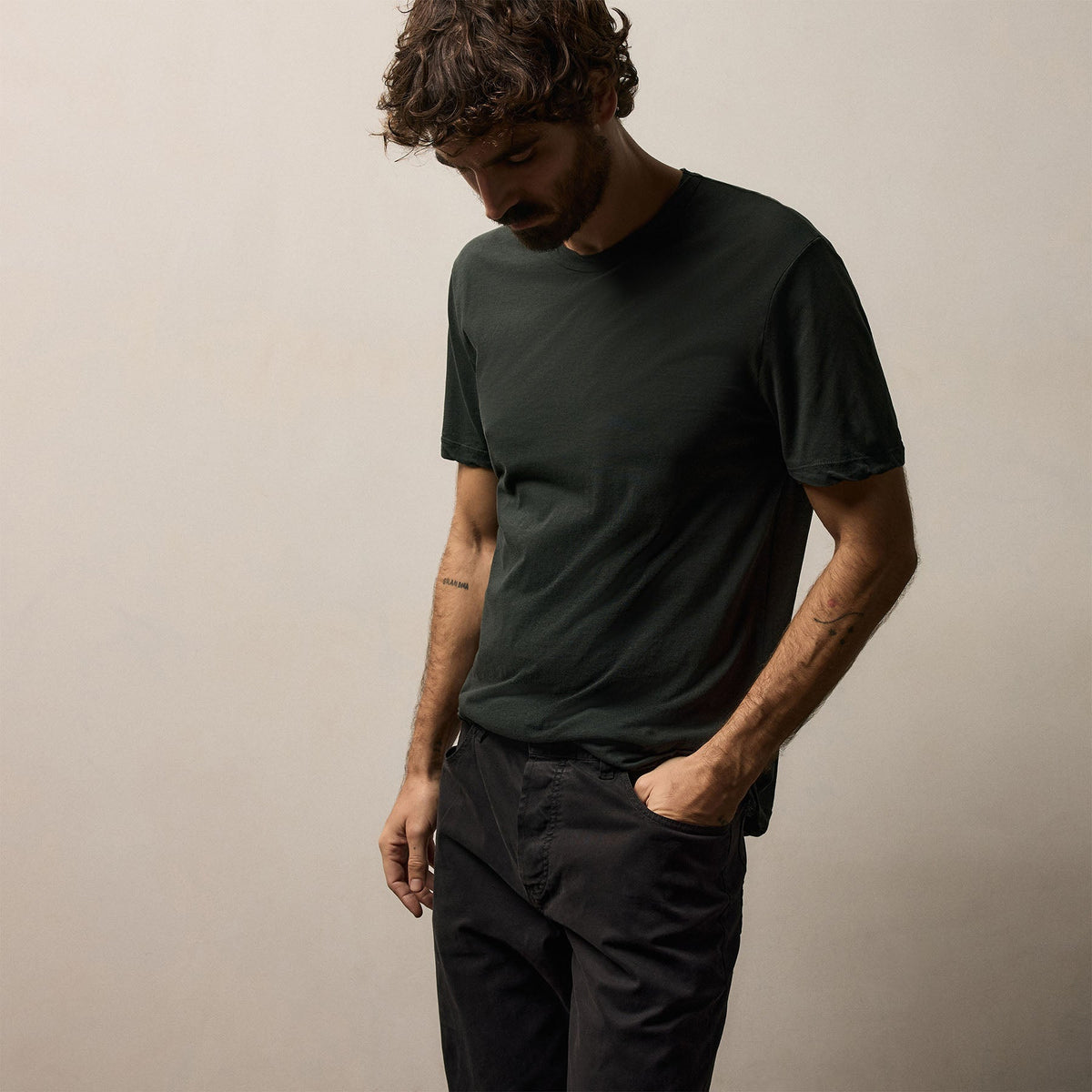 Clear Jersey Crew in Fern | James Perse Los Angeles