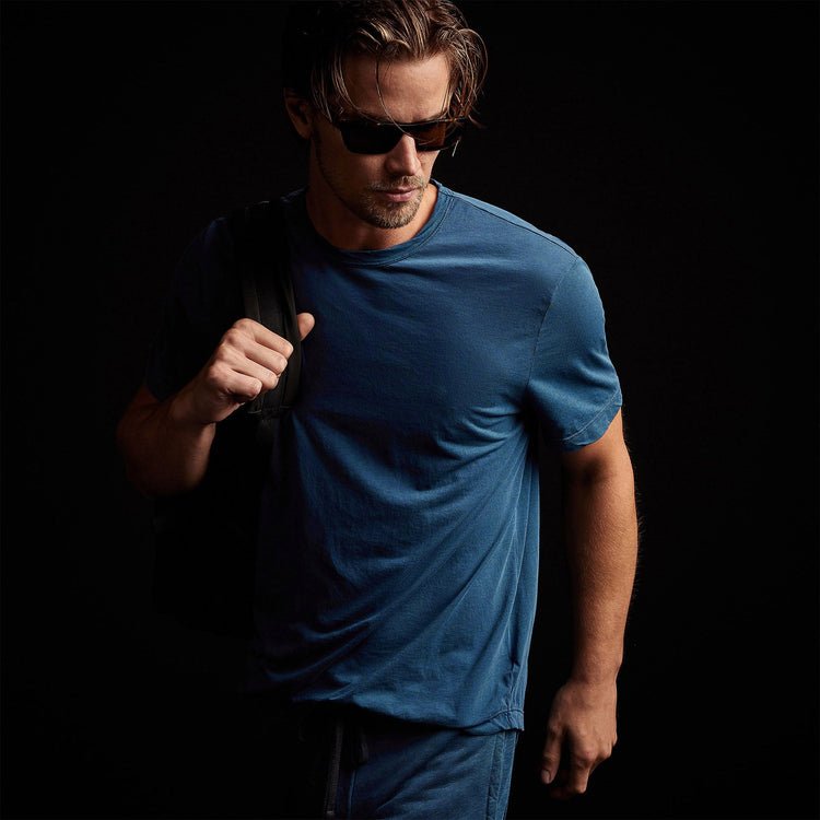 Clear Jersey Crew in Lake Pigment | James Perse Los Angeles