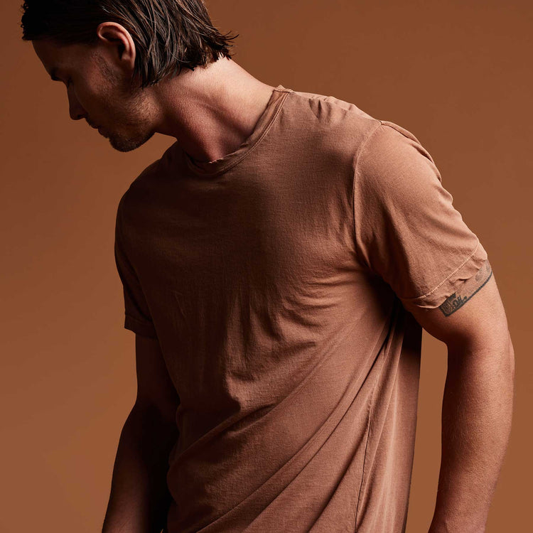 Clear Jersey Crew in Nutmeg Pigment | James Perse Los Angeles