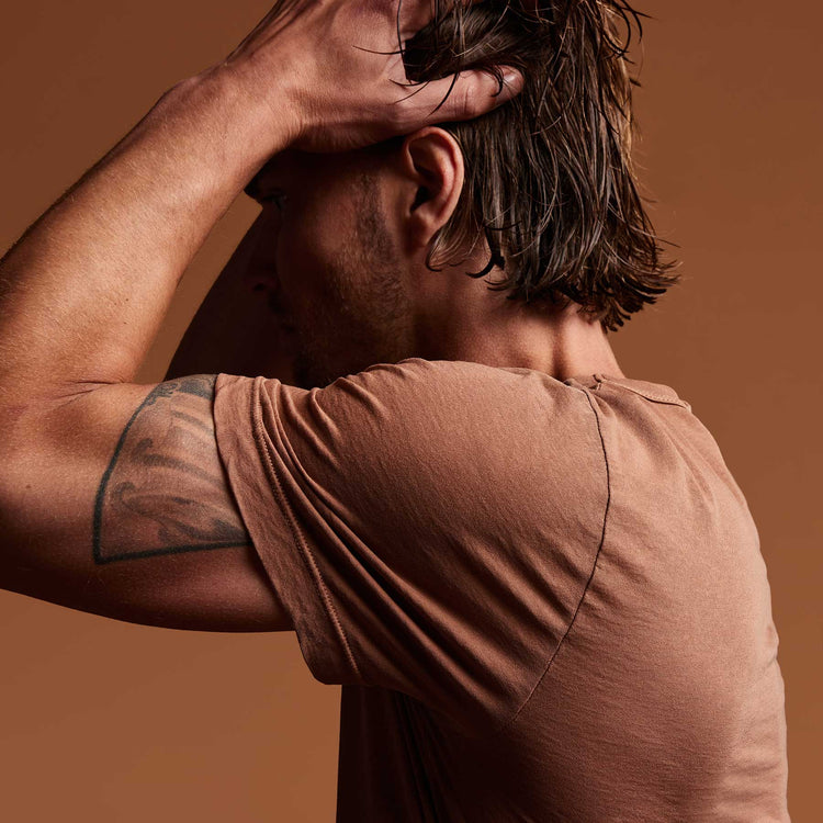 Clear Jersey Crew in Nutmeg Pigment | James Perse Los Angeles