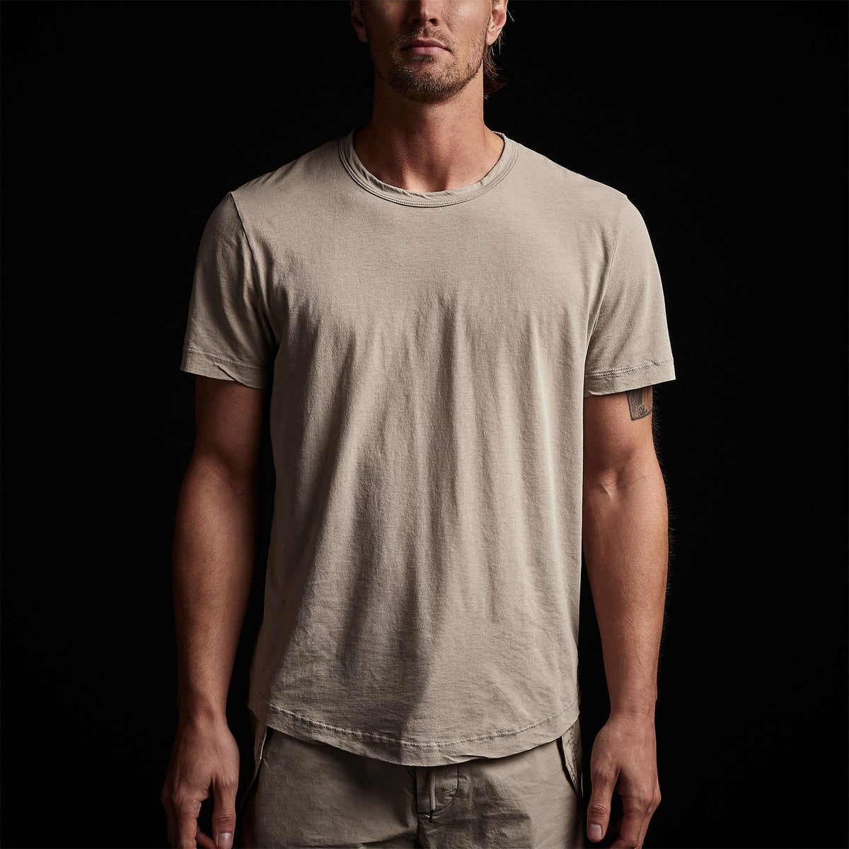 Clear Jersey Crew in String Pigment | James Perse Los Angeles
