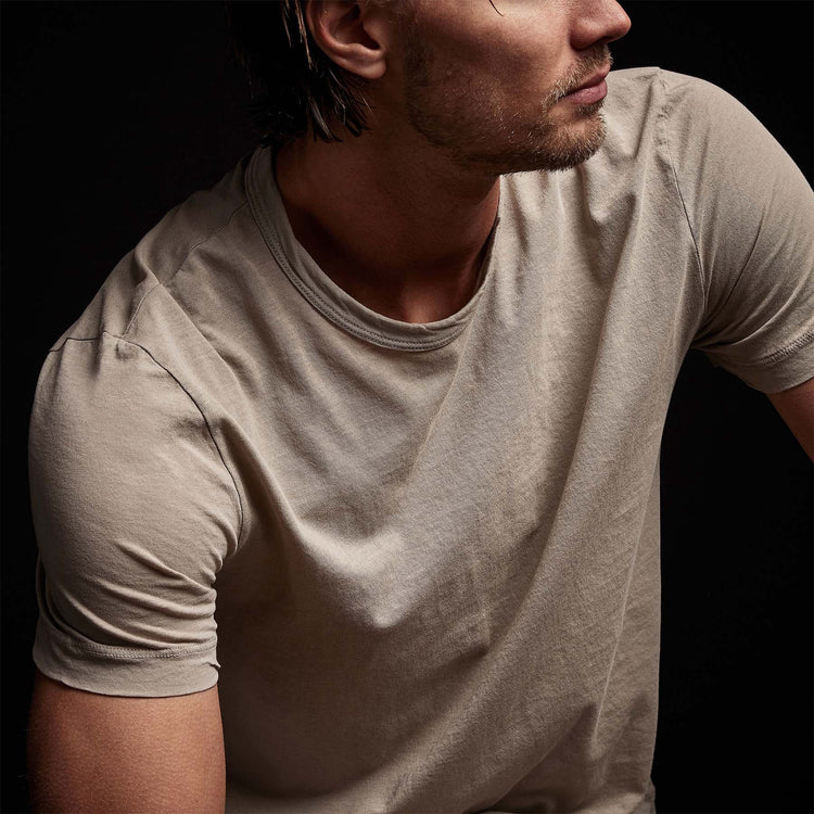 Clear Jersey Crew in String Pigment | James Perse Los Angeles