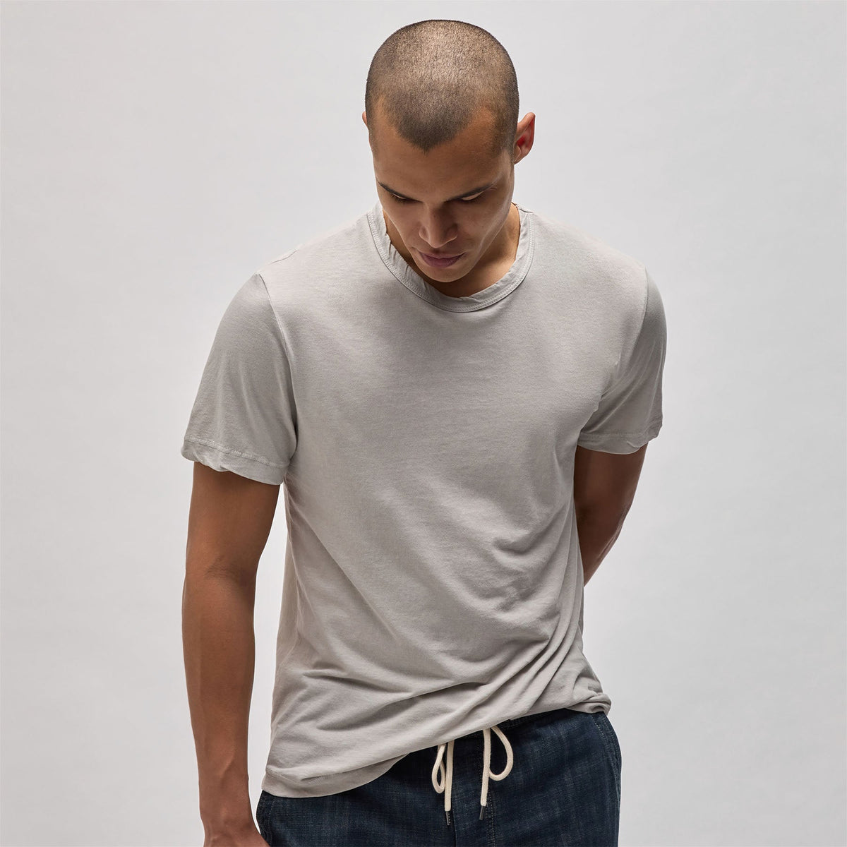 Clear Jersey Crew in Salt Pigment | James Perse Los Angeles