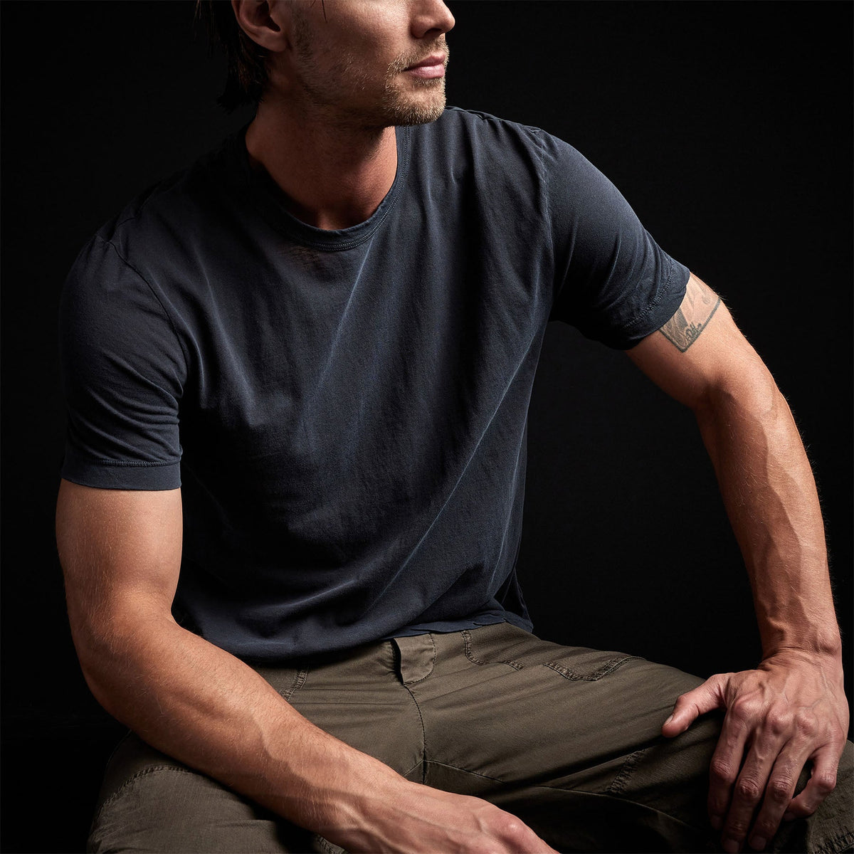 Clear Jersey Crew in Titan Pigment | James Perse Los Angeles