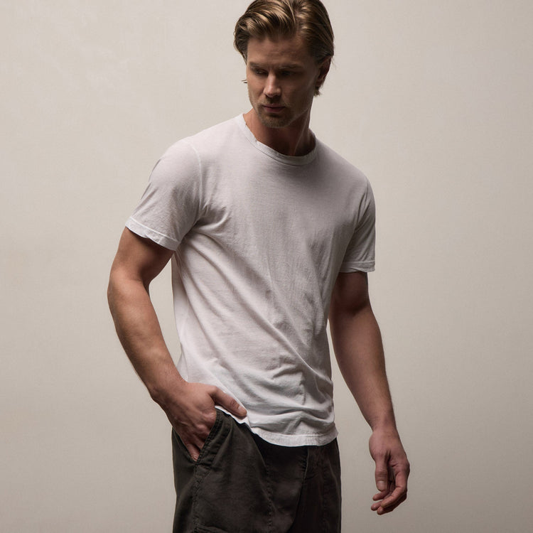 Clear Jersey Crew in White | James Perse Los Angeles