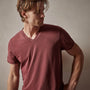 Clear Jersey V Neck in Claret Pigment | James Perse Los Angeles