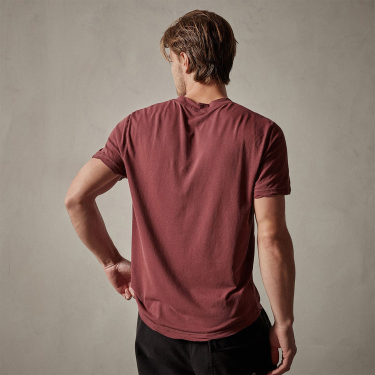 Clear Jersey V Neck in Claret Pigment | James Perse Los Angeles