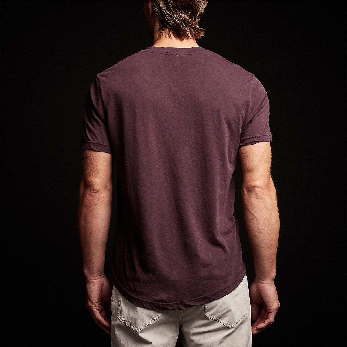 Clear Jersey V Neck in Eggplant | James Perse Los Angeles