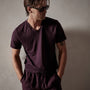 Clear Jersey V Neck in Eggplant | James Perse Los Angeles