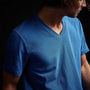 Clear Jersey V Neck in Electric Blue Pigment | James Perse Los Angeles 