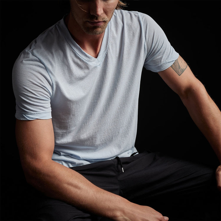Clear Jersey V Neck in Memory Pigment | James Perse Los Angeles