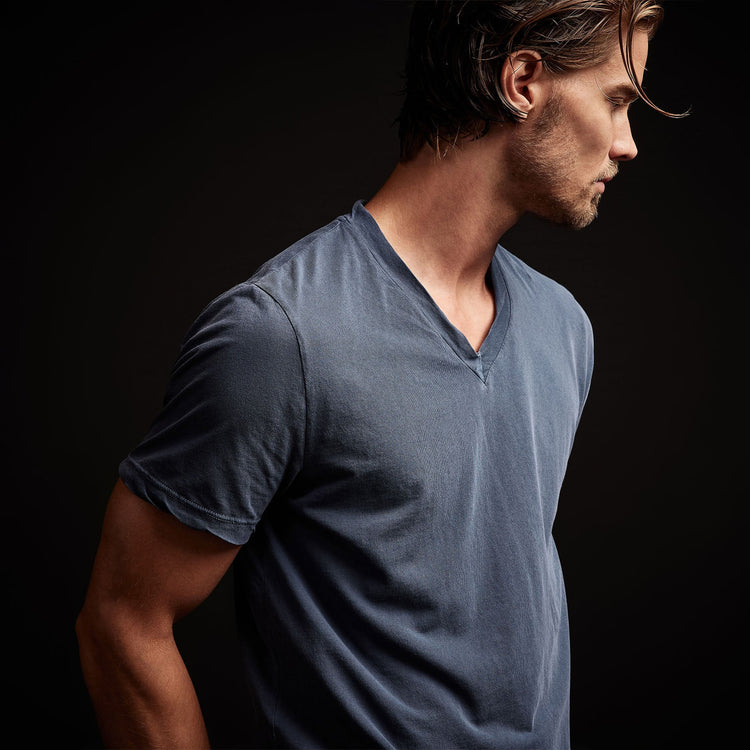 Clear Jersey V Neck in Sea Captain Pigment | James Perse Los Angeles