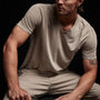 Clear Jersey V Neck in String Pigment | James Perse Los Angeles