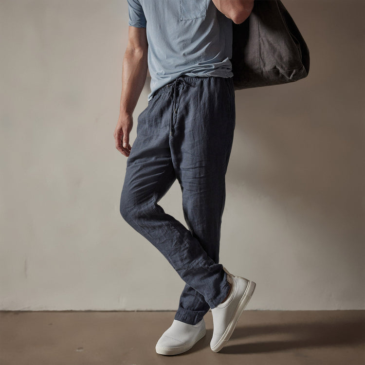 Lightweight Linen Pant in Blue Oil | James Perse Los Angeles
