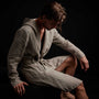 Linen Hooded Robe in Fume Pigment | James Perse Los Angeles