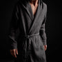 Linen Hooded Robe - Magma Pigment